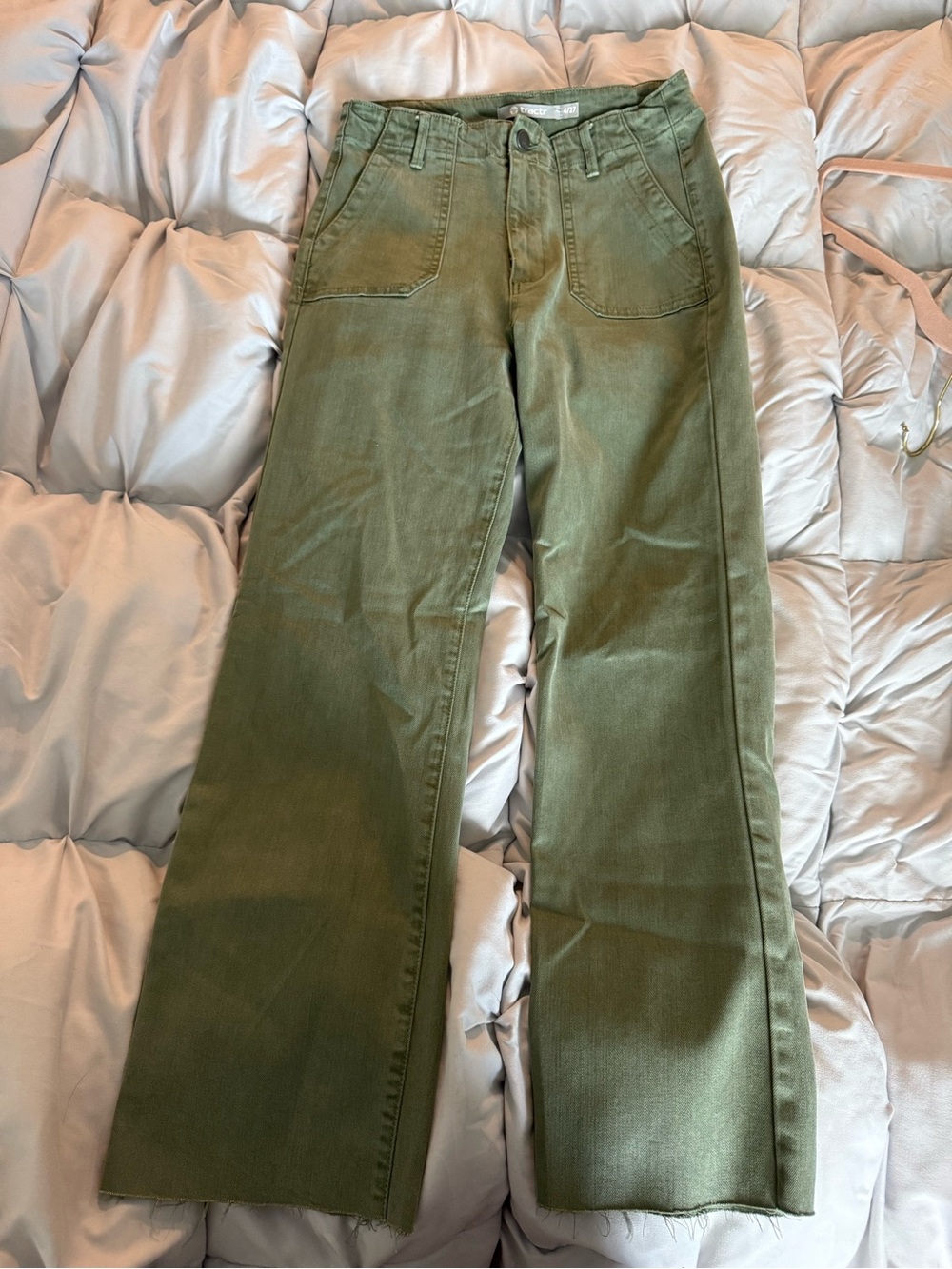 Tractr Olive High-Rise Wide-Leg Women’s Jeans